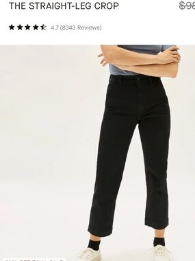 Everlane Straight-Leg Crop Jeans — Black